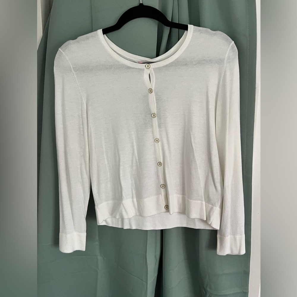 NWT Lilly Pulitzer Size XL White Cardigan